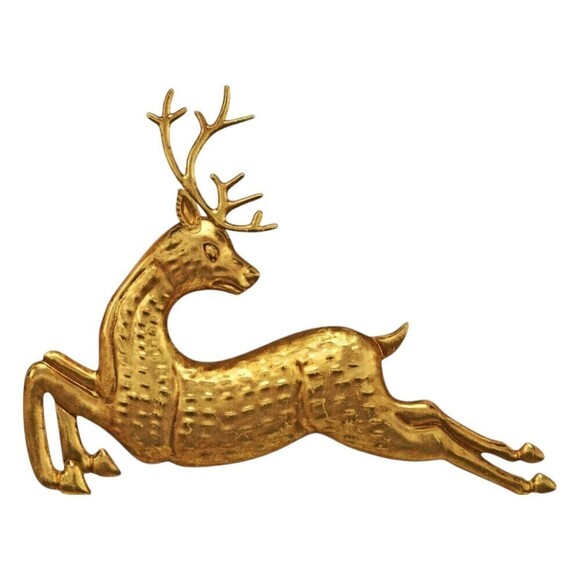 Metallic Leaping Deer Christmas Wall Décor Gold - Wondershop - Picture 1 of 9